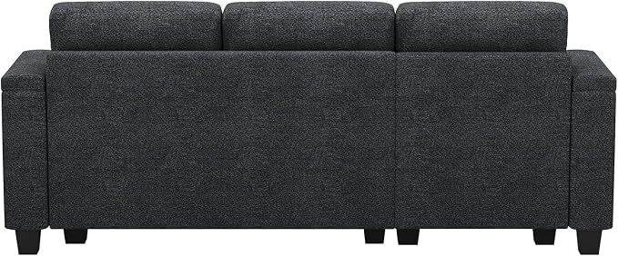 Belffin Small Corner Modular Sectional Couches for Living Room U Shaped Couch with Cup Holder Dark Grey Couch
