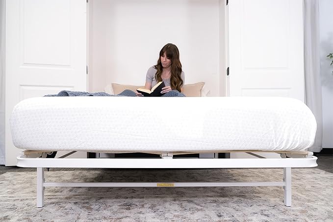 Wilding Wallbeds Deluxe Murphy Bed Frame (Twin) Vertical Wallbed, Powder-Coated Steel Frame for Folding Cabinet, Pull-Out Bed, Hidden Bed