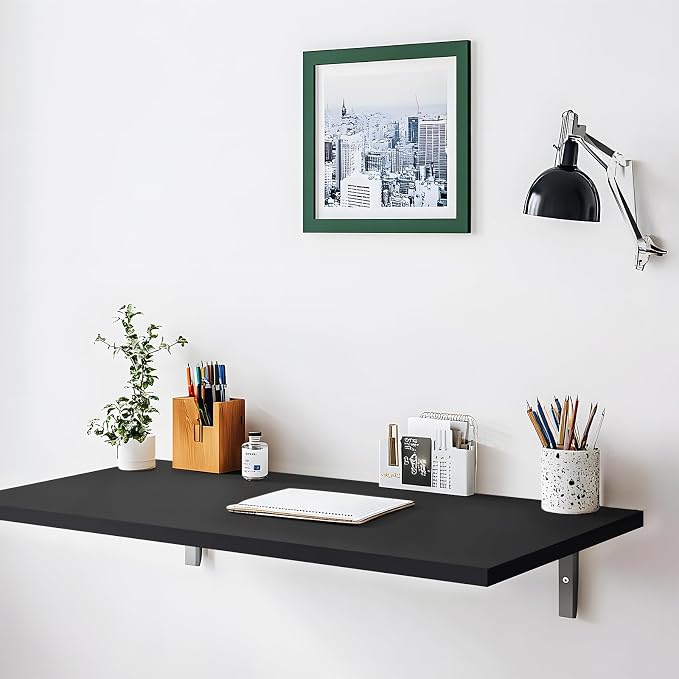 Kaboon 36x24 inches Tabletop, Solid One-Piece Desktop for Sit Stand Desk, Double Desks, L Desk DIY,Wood Countertop Home or Commercial Use,1 inch Thick, Solid Black