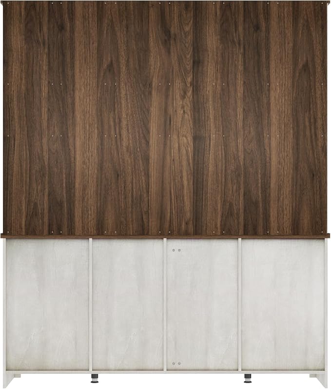 Bobve 78 * 67" Large Farmhouse Pantry Cabinet with Countertop, Buffet Cabinet,Tall Kitchen Hutch with Partitions and 6 Drawers,Suitable for Kitchen,Dining Rooms,Easy to Assemble