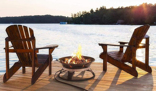 Outland Living Portable Propane Fire Pit, 21-inch, 58,000 BTU with Fire Pit Cover & Carry Kit, Smokeless Gas Firebowl | Perfect for Camping, Patio, Backyard, Tailgating, Deck, RV| Black 863 Cypress