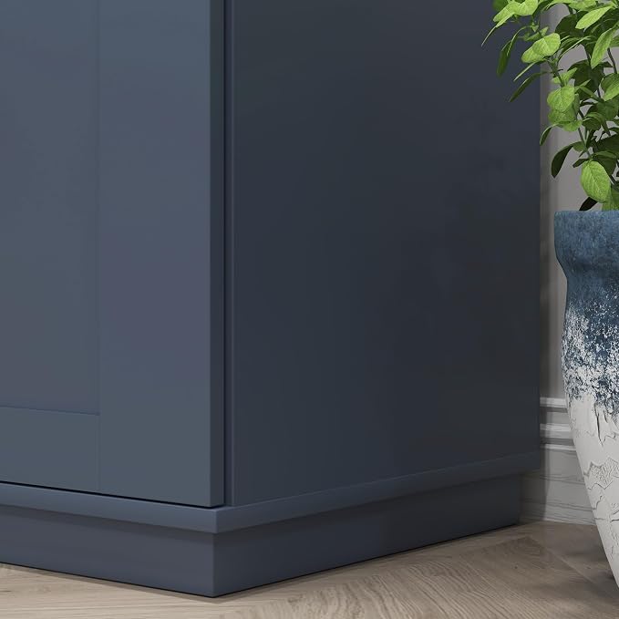HOMCOM 72" Kitchen Pantry Cabinet, Freestanding Tall Storage Cabinet with 4 Doors, Drawer and 3 Adjustable Shelves for Dining Room, Navy Blue