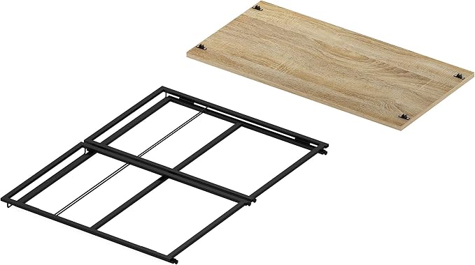 Furinno Riau No Tool/No Assembly/Folding Metal Frame Computer Desk, Sonoma Oak/Black, 39 Inch