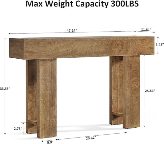 Cealform Console Tables for Entryway, 47.2 Inches Long Sofa Table Behind Couch, Farmhouse Wooden Style Entry Way Table for Living Room, Hallway, Entrance, Foyer (Light Brown)