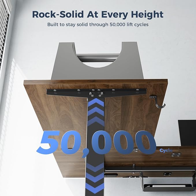 Klicelor L Shaped Standing Desk 63 x 48 Inch,Electric Height Adjustable Corner Desk with Cable Management & Power Outlets, Ergonomic Sit Stand Up Computer Table for Home Office,Dark Walnut