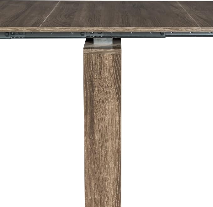 Extendable Console Table, Brown MDF Wood, 118" Dining/Desk, Space-Saving Design, Versatile for Home/Office, Easy Assembly. Perfect for Any Environment.