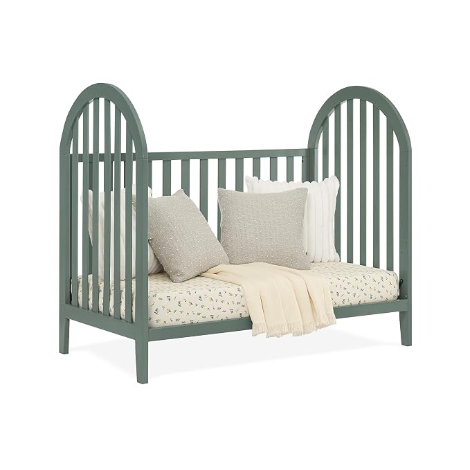 Delta Children Milano 4-in-1 Convertible Crib - Greenguard Gold Certified, Grassy Glen