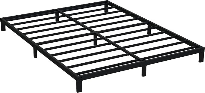 EMODA 6 Inch Full Size Bed Frame Heavy Duty Metal Platform No Box Spring Needed, Easy Assembly Noise Free, Black