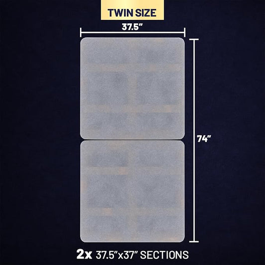1.5" Split Wood Bunkie Board Twin Size Bed, Under Mattress Support, Fully Assembled, Fabric Ventilation Cover-Replaces Wooden Slats or Box Spring for Bed Frames