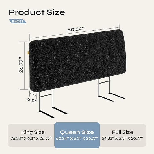 4.7" Upholstered Headboard for Queen Size Bed, Height Adjustable and Ergonomic Headboard, Easy Assemble, Sturdy and Durable, Starry Night Black