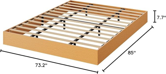 GarveeHome California King Wood Platform Bed Frame,Wooden Bed Frame Without Headboard, Wood Slat Support,No Box Spring Needed, Easy Assembly