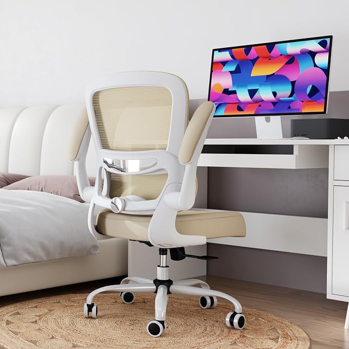 TRALT Office Chair Ergonomic Desk Chair, 330 LBS Home Mesh Office Desk Chairs with Wheels, Comfortable Gaming Chairs (1, Greige)
