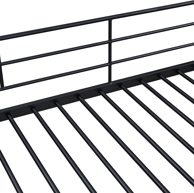 Bellemave Bunk Bed Full Over Full,Metal Bunk Bed with Storage Stairs and Wardrobe, Bunk beds for Adults/Kids/Teens, Black