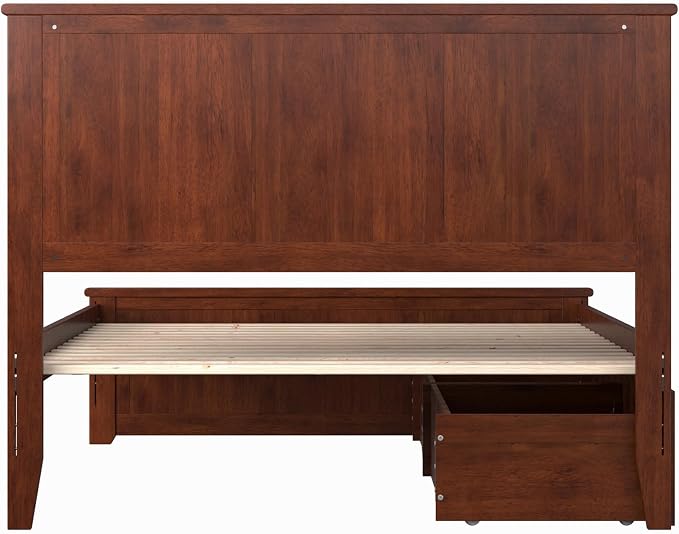 AFI, Madison Full Platform Bed with Matching Footboard & Storage Drawers, Walnut