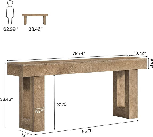Tribesigns 78.74-Inch Extra Long Console Table | Wooden Rectangular Sofa Table Behind The Couch, Farmhouse Entryway Table for Entrance, Hallway, Living Room