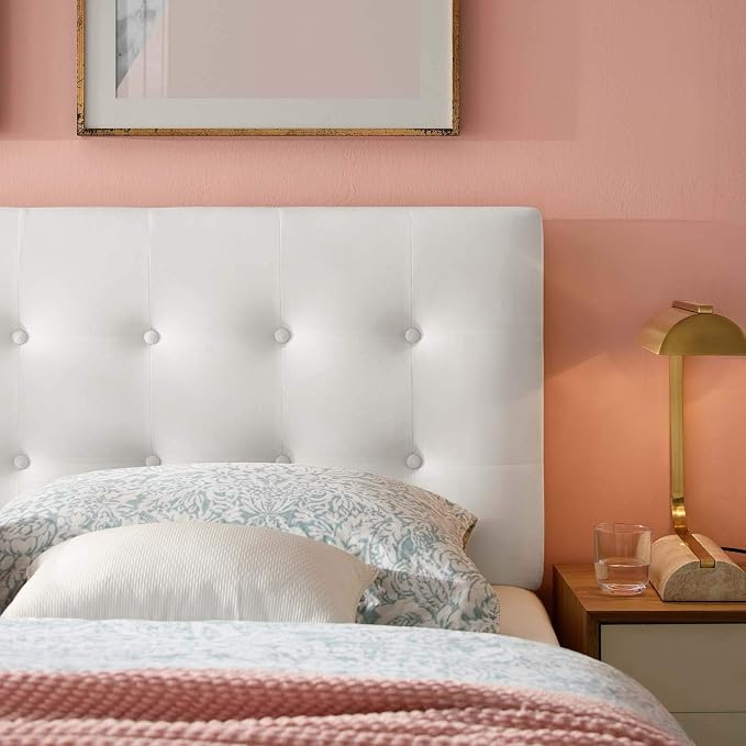 Modway Emily King Biscuit Tufted Performance Velvet Headboard, White