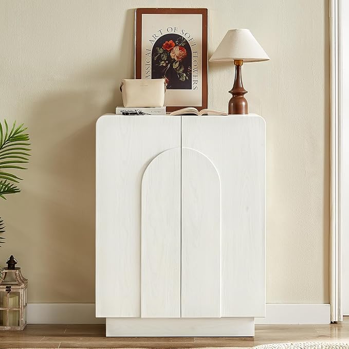ONBRILL Shoe Storage Cabinet with Doors, Large Shoe Cabinet Storage for Entryway, Wooden 6 Tier Shoe Organizer Cabinets with Adjustable Shelves for Entrance Hallway Living Room Foyer (White)