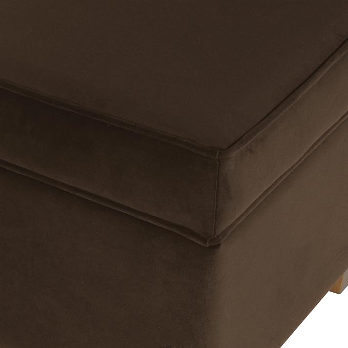 HomePop 18" Classic Square Storage Ottoman - Chocolate Brown Velvet