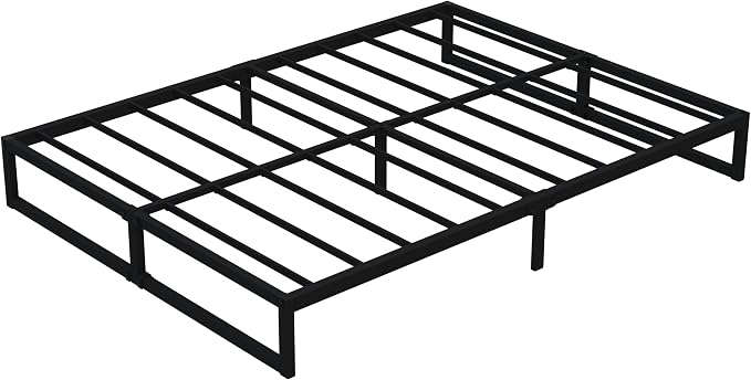 Lutown-Teen 8 Inch King Bed Frame Sturdy Mattress Foundation, Heavy Duty Metal Platform with Steel Slats Support No Box Spring Needed, Noise Free, Easy Assembly, Black