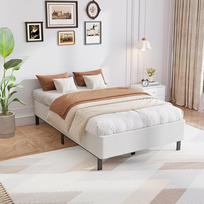 Awesofurni Twin Box Spring, 8 Inch Twin Box Spring Only, 2500 lbs Heavy Duty Metal Frame Mattress Foundation with Fabric Cover, Easy Assembly-Noise Free