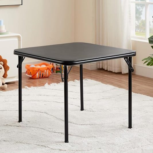 VECELO 24'' Kids Folding Card Table, Portable, with Padded Tabletop, 1 Piece, Black