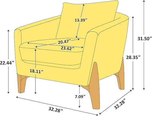 VANOMi Accent Chairs for Living Room, Sherpa Armchair with Cushion, Comfy Chair for Bedroom, Reading, Corner, Apartment, White
