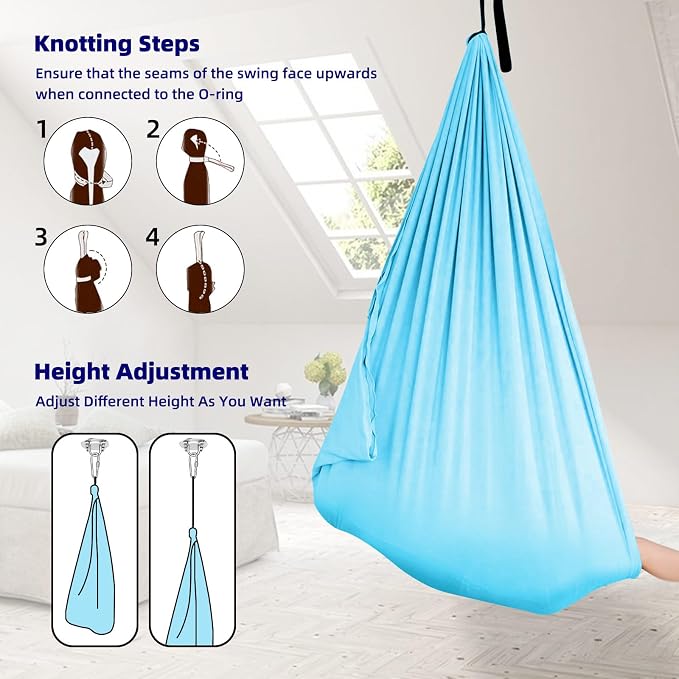 Sensory Swing Chairs for Kids, Indoor & Outdoor Hanging Therapy Cuddle Hammock Swing Seats for Child Teens with Autism, ADHD, Aspergers, Sensory Integration