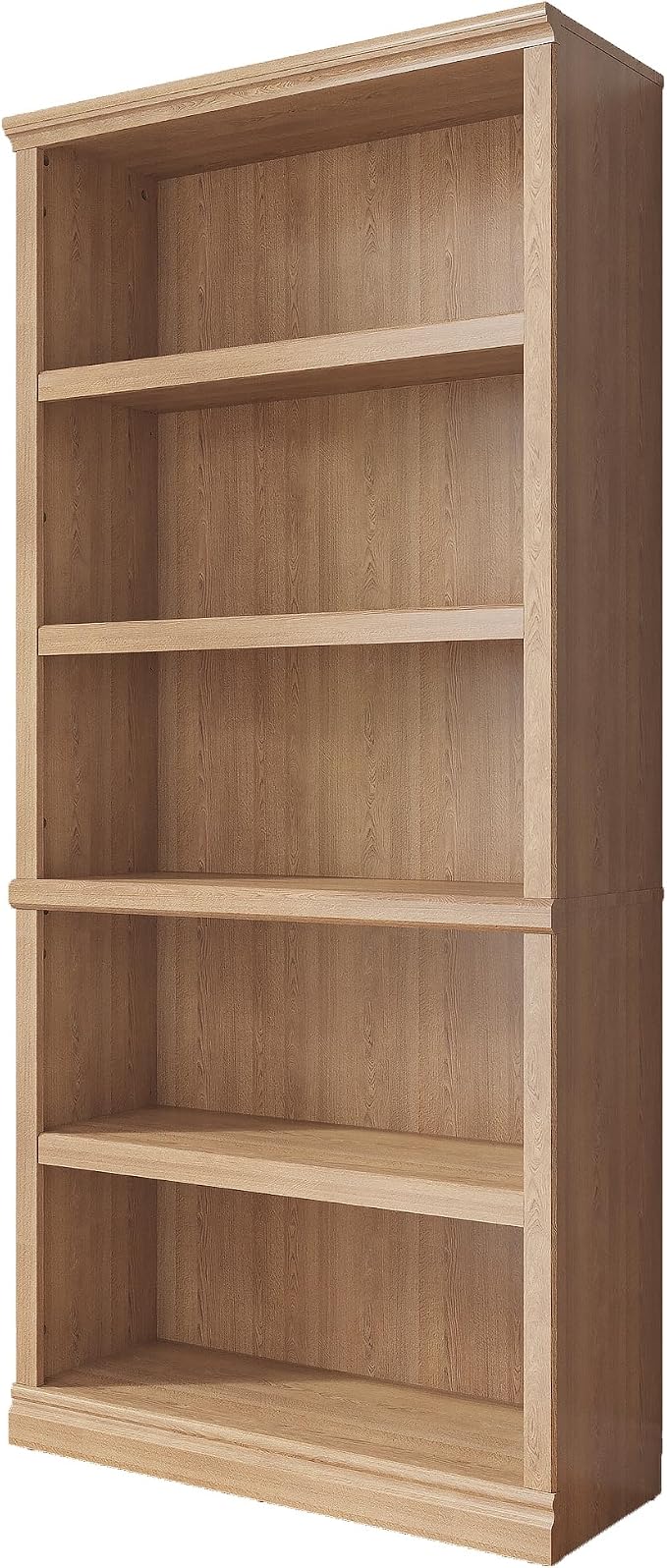 Bevfint 70 in Tall Bookcase, White Bookshelf Open Storage 5-Tier Shelves, 33 inch Wide Floor Standing Indoor Furniture, Book Cases for Home School Library Office Bedroom Kids, Oak 5 Tiers