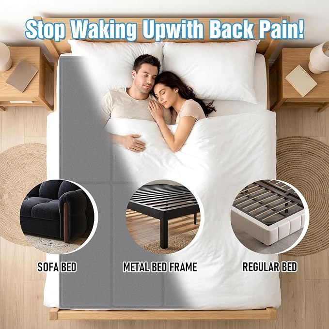 Bunkie Board Queen Size (60x80''), 10mm Bed Boards for Under Mattress, Breathable, Noise Minimizing, Moisture Resistant Bunkieboards, Heavy Duty Bed Support Board for Platform & Slatted Frames