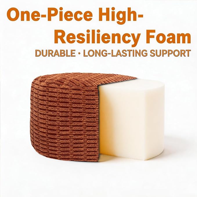 Asuprui Pouf Ottoman Round Ottoman Foot Rest Foot Stool Poufs for Living Room Bean Bag Chair Floor Pouf Storage Solution or Wedding