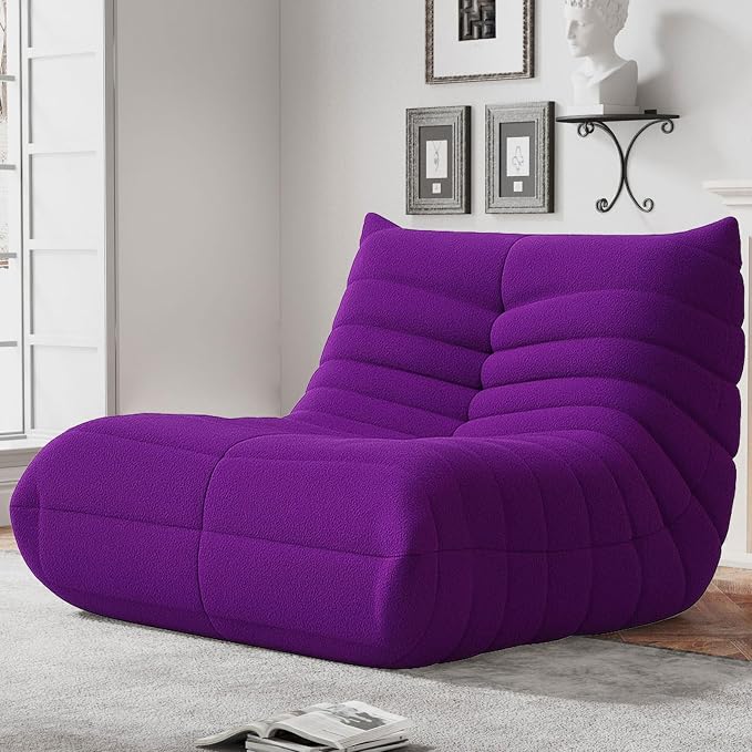 WHGBJA Bean Bag Chair for Adults, Lazy Bean Bag Sofa for Bedroom, Living Room, Reading, Gaming Floor Sofa Chair, Boneless, Comfy