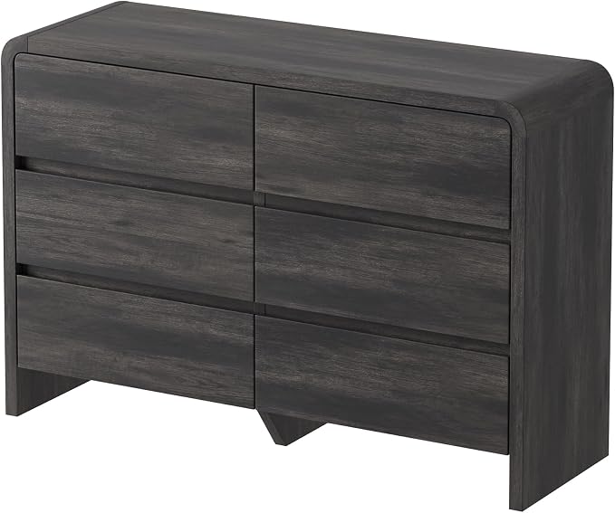 AMERLIFE Drawer Tall Dresser for Bedroom, Modern Storage Cabinet with Anti-Tip Kit, Rounded Corners & Easy Assembly, White Wood Chest for Closet, Living Room, Nursery, Easy Assembly, Black