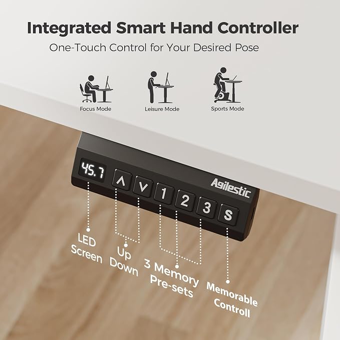 Agilestic 75 Inch L Shaped Standing Desk Adjustable Height, Corner Standing Desk, Sit Stand Up Computer Table, Splice Board, White