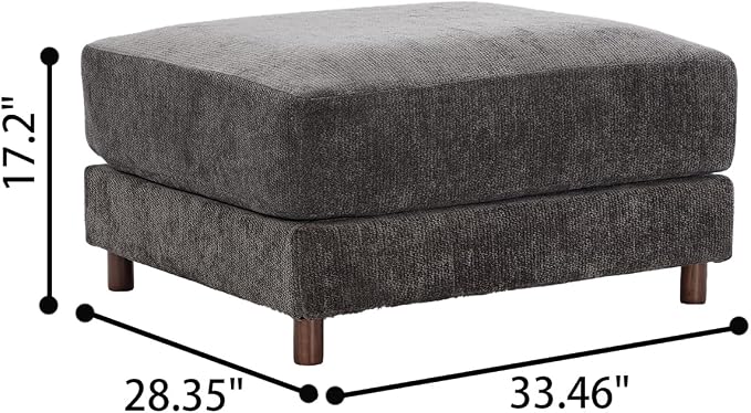 Oversized L Shaped Sectional Couch for Living Room, Extra Large Deep Seat Modular Sectional Sofa with Washable Covers, Modern Cloud Couch for Apartment, Bedroom (Gray, Ottoman)