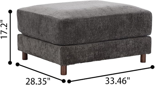 Oversized L Shaped Sectional Couch for Living Room, Extra Large Deep Seat Modular Sectional Sofa with Washable Covers, Modern Cloud Couch for Apartment, Bedroom (Gray, Ottoman)