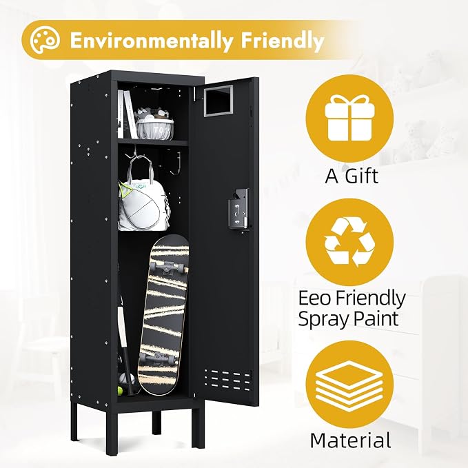BUTISOW Metal Kids Locker,Metal Cabinet Storage Lockers,Lockable for Employees with Door,54" Height Steel Locker,Lockable Steel Locker for Children's Room, Playroom, School,Gym