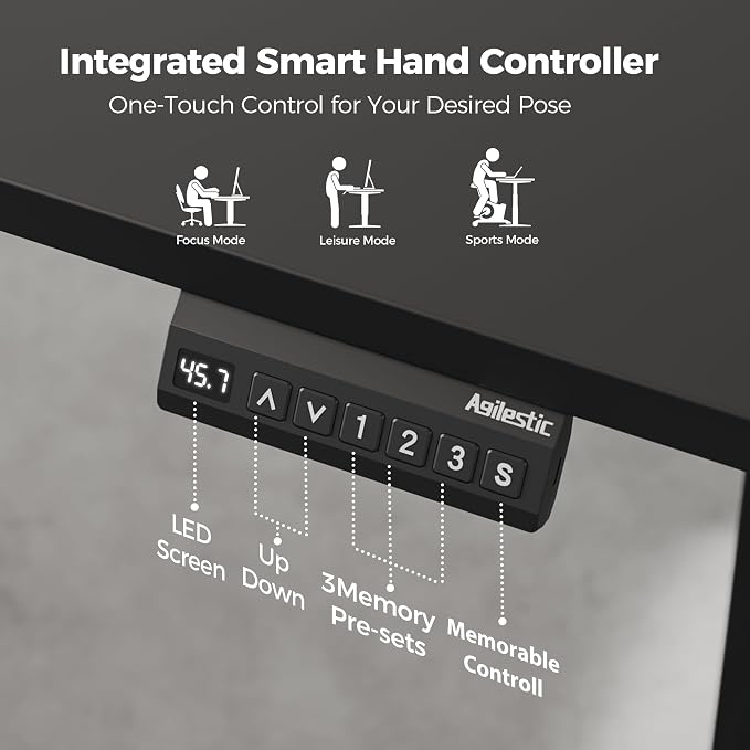 Agilestic 63 x 55 Inch L Shaped Standing Desk Adjustable Height, Corner Standing Desk, Sit Stand Up Computer Table, Splice Board, Black