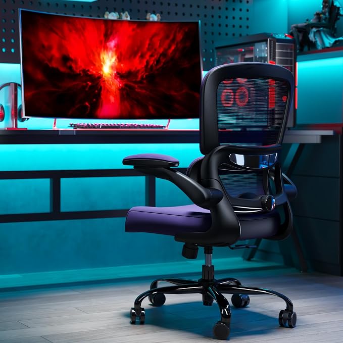 TRALT Office Chair - Ergonomic Desk Chair with Adjustable Lumbar Support, Mesh Computer Chair, Executive Chair for Home Office Comfortable Lumbar Support (Violet)