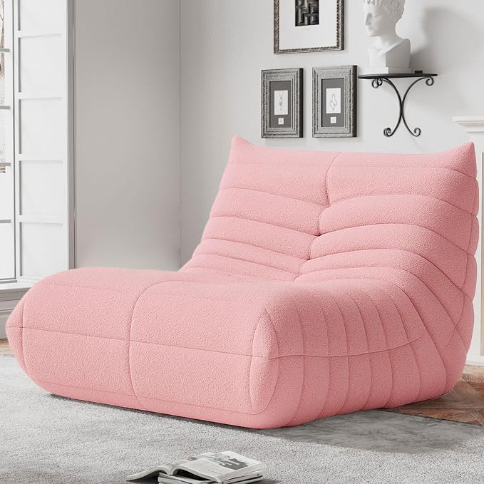 WHGBJA Bean Bag Chair for Adults, Lazy Bean Bag Sofa for Bedroom, Living Room, Reading, Gaming Floor Sofa Chair, Boneless, Comfy
