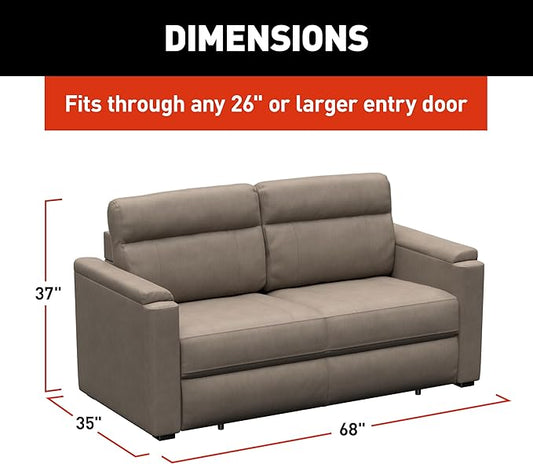 Thomas Payne Signature Heritage Series 68" Driftwood RV Rest Easy Sleeper Sofa with Easy-to-Use Fold-Out Mechanism, 81" Bed Depth - 2024044352