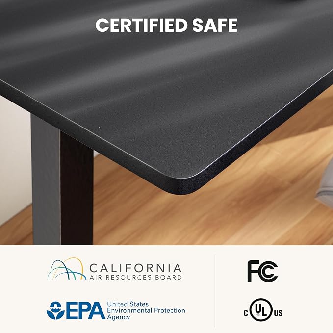 ErGear L Shaped Standing Desk, 63"x55" Electric Adjustable Height Sit Stand up Desk, Ergonomic Large Computer Table, Left & Right Interchangeable Installation, Suitable for Home Office, Black