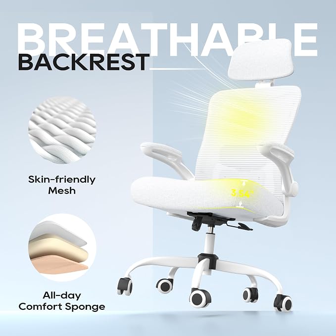 Ergonomic Office Chair for Long Hours, Full-Body Support, Relieve Neck & Back Pressure, 330LBS Capacity, Ideal for Home Office, Office & Study