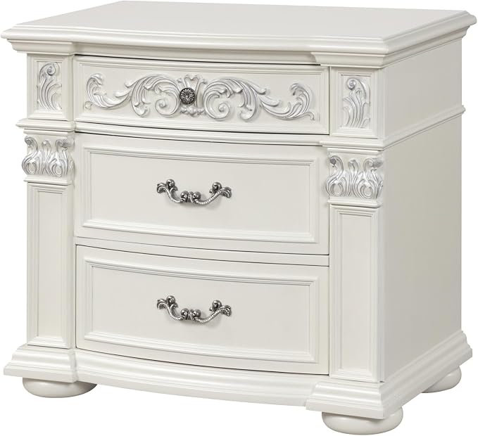 First of a Kind Platinum White King 5 Piece Bedroom Set