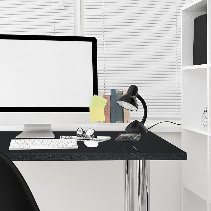 Kaboon Universal Tabletop 60"x18", Solid One-Piece Melamine Table Top, Double Desk L-Desk DIY, Home and Office Countertop, Cloud Atlas/Black Marble