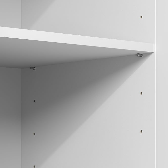 Furinno Robin Storage Cabinet, 5-Tier Pantry Cabinet with Adjustable Shelves, 23W with 2 Shaker-Doors, Kitchen Cabinet, Organization and Storage, for Pantry, Living Room, Home Office, White