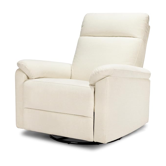 Davinci Suzy Swivel Recliner in Vanilla, GREENGUARD Gold & CertiPUR-US® Certified