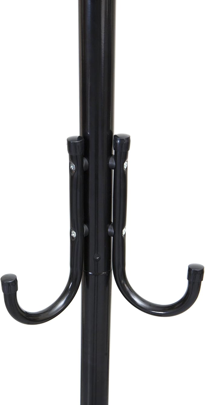 Mind Reader Freestanding Coat Rack, Multi-Tier Organizer for Office and Entryway, Metal, Black