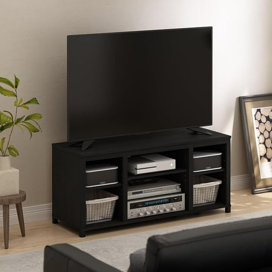 Furinno Classic TV Stand, Entertainment Center, TV Console for TV up to 55 Inch with Shelves, for Living Room, Bedroom, Americano