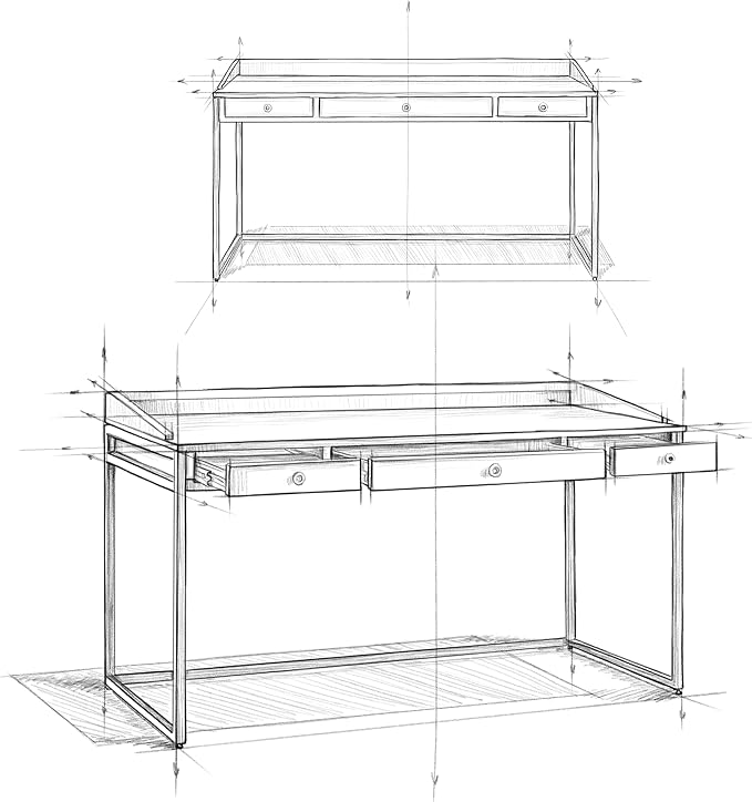 SIMPLIHOME Ralston Desk - 60 Inch Wide Solid Acacia Wood and Metal Writing Desk in Distressed Charcoal Brown, Modern Industrial Home Office Computer Table with 2 Drawers and Flip-Down Keyboard Tray