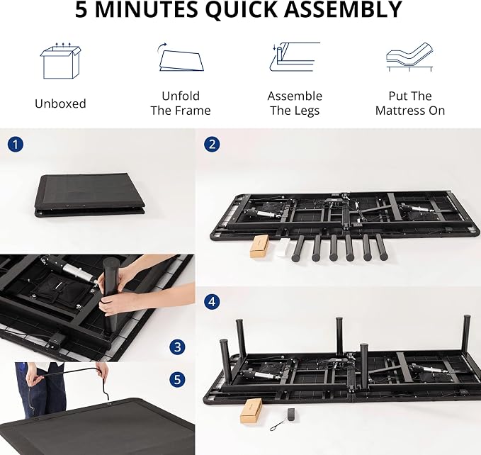 Dyonery Split King Adjustable Bed Base Frame with Wireless Remote + 14 Inch Copper Memory Foam Mattress Bed in a Box, Head and Foot Incline & Massage, Zero Gravity, Fiberglass Free, 80" × 76"